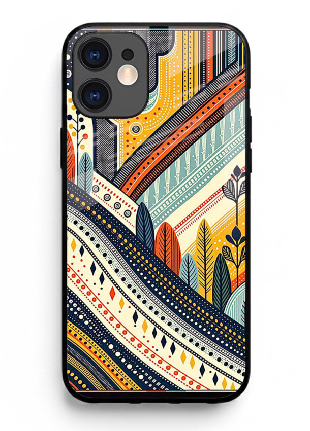 Retro Stripe Landscape geometric retro stripe pattern iphone 11 glass back cover
