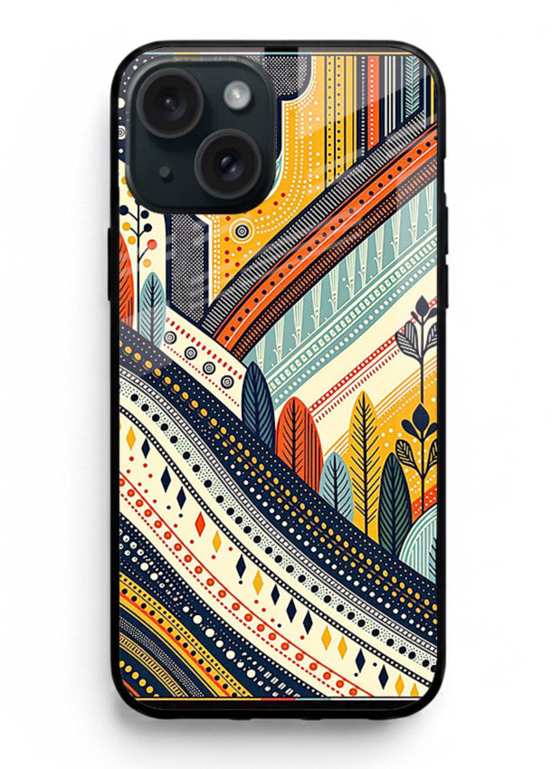 Retro Stripe Landscape geometric retro stripe pattern iphone 13 glass back cover