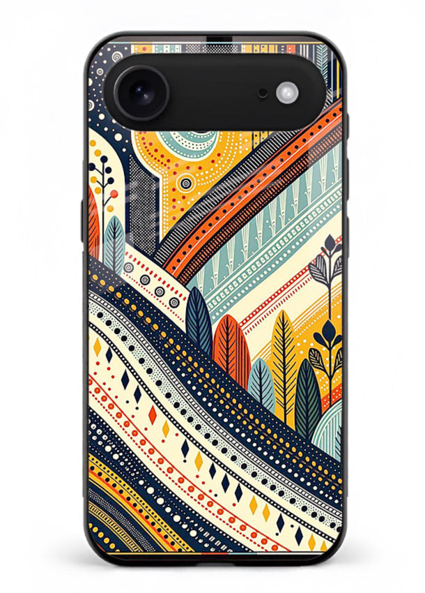 Retro Stripe Landscape geometric retro stripe pattern iphone 18 air glass back cover