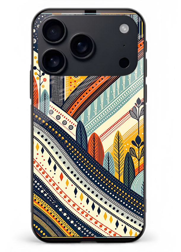 Retro Stripe Landscape geometric retro stripe pattern iphone 17 pro max glass back cover