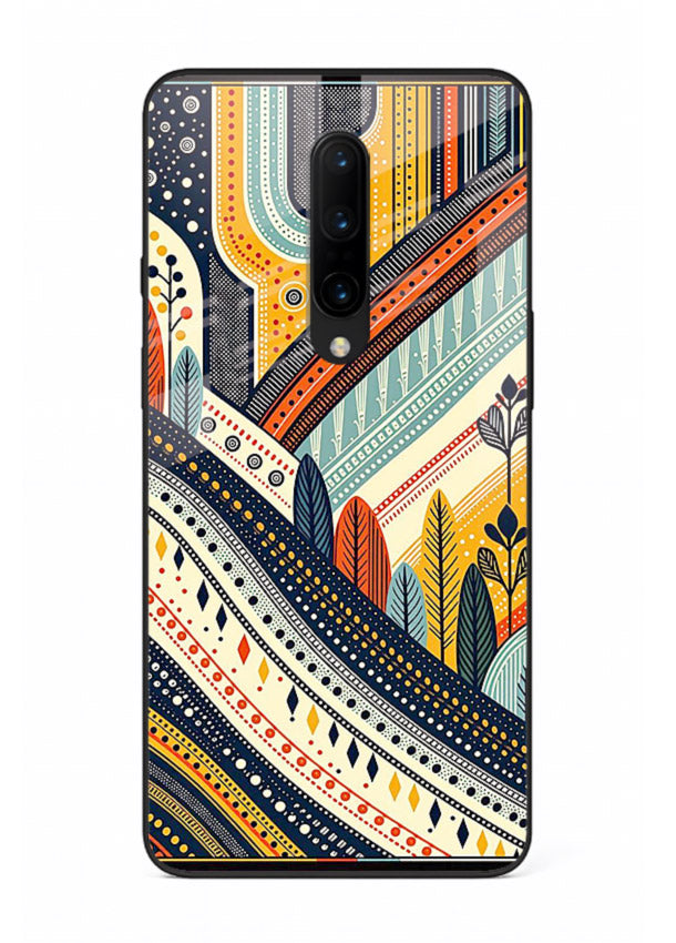 Retro Stripe Landscape geometric retro stripe pattern OnePlus 8 glass back cover