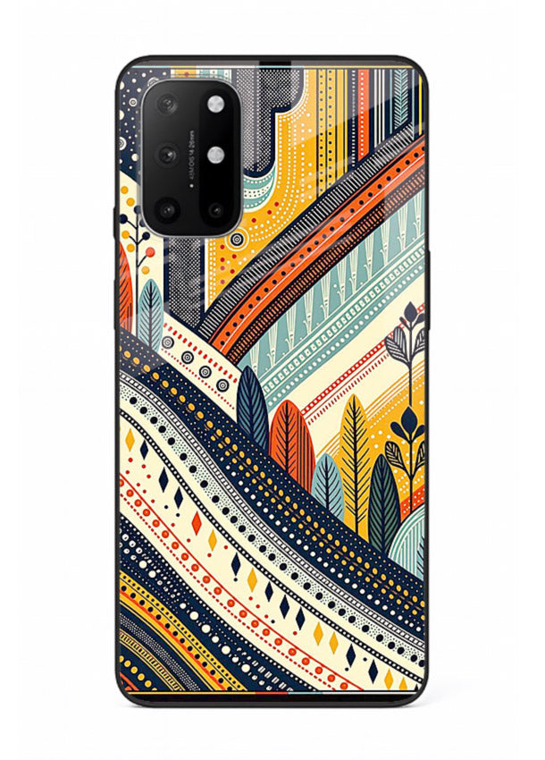 Retro Stripe Landscape geometric retro stripe pattern OnePlus 8T glass back cover