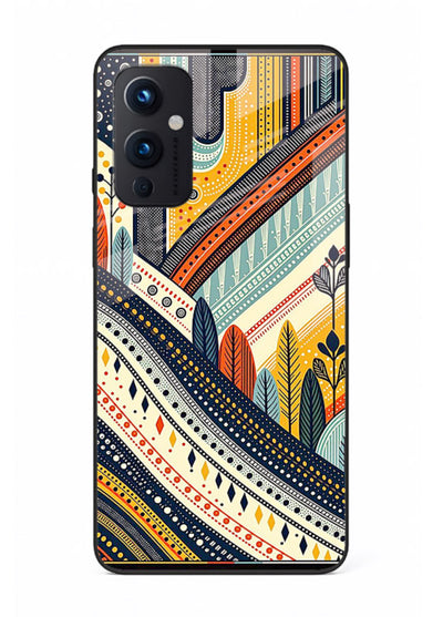 Retro Stripe Landscape geometric retro stripe pattern OnePlus 9 Pro glass back cover