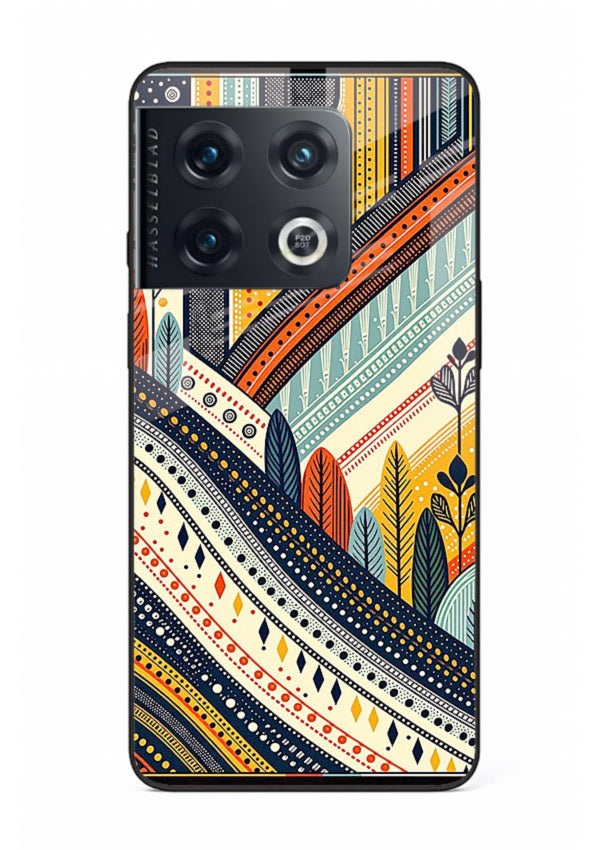 Retro Stripe Landscape geometric retro stripe pattern OnePlus 10 Pro glass back cover
