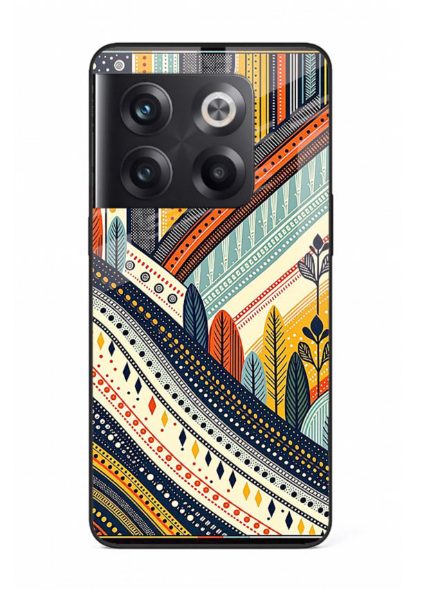 Retro Stripe Landscape geometric retro stripe pattern OnePlus 10T glass back cover