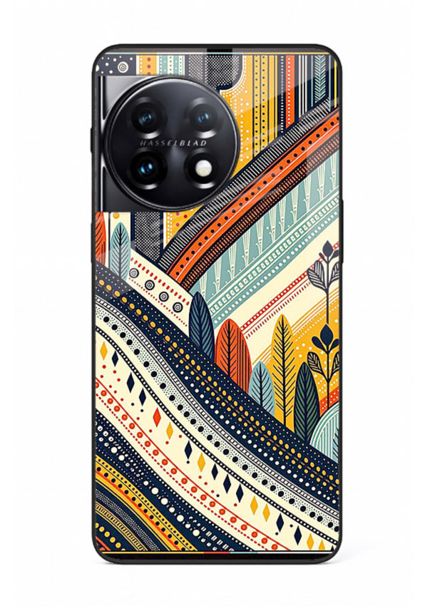 Retro Stripe Landscape geometric retro stripe pattern OnePlus 11 glass back cover