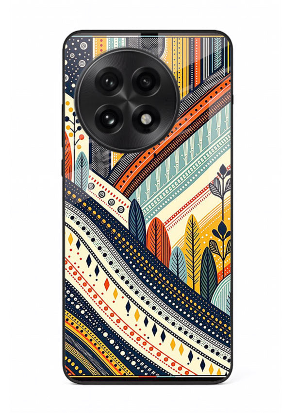 Retro Stripe Landscape geometric retro stripe pattern OnePlus 13 glass back cover
