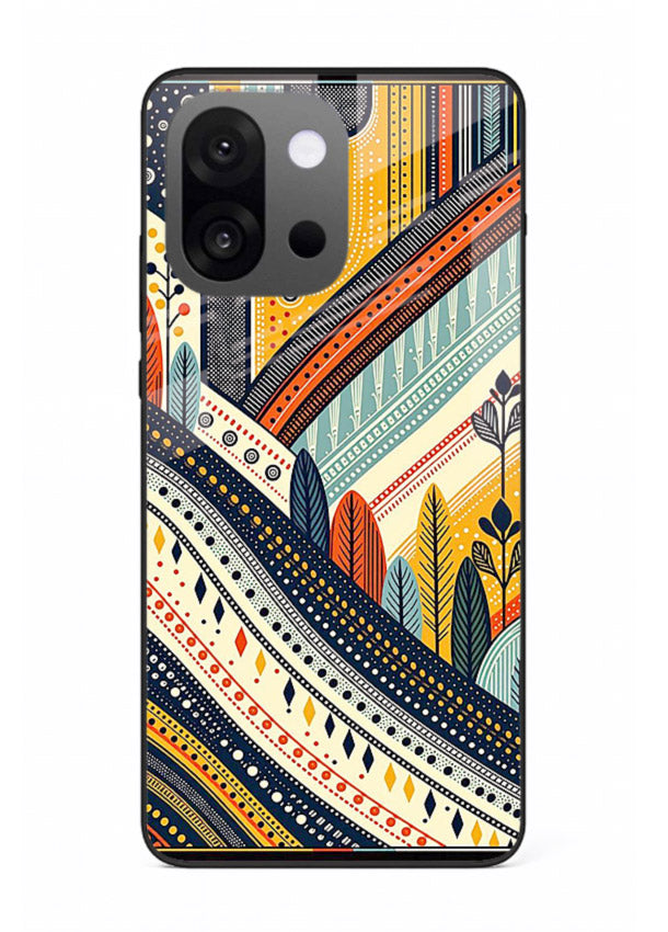 Retro Stripe Landscape geometric retro stripe pattern OnePlus 13s glass back cover
