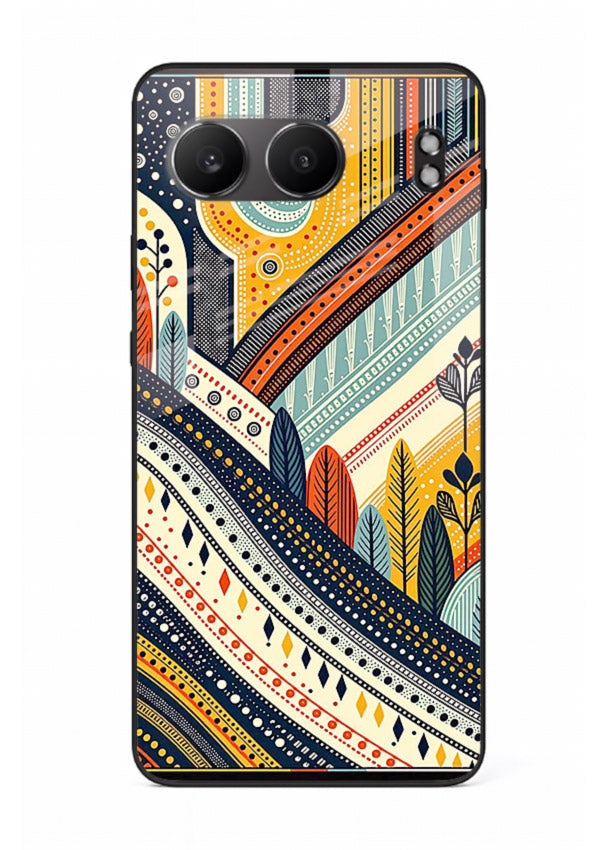 Retro Stripe Landscape geometric retro stripe pattern OnePlus Nord 4 glass back cover