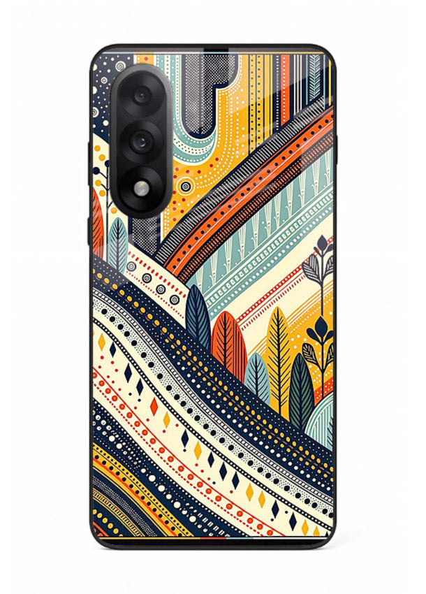 Retro Stripe Landscape geometric retro stripe pattern OnePlus Nord 5 glass back cover