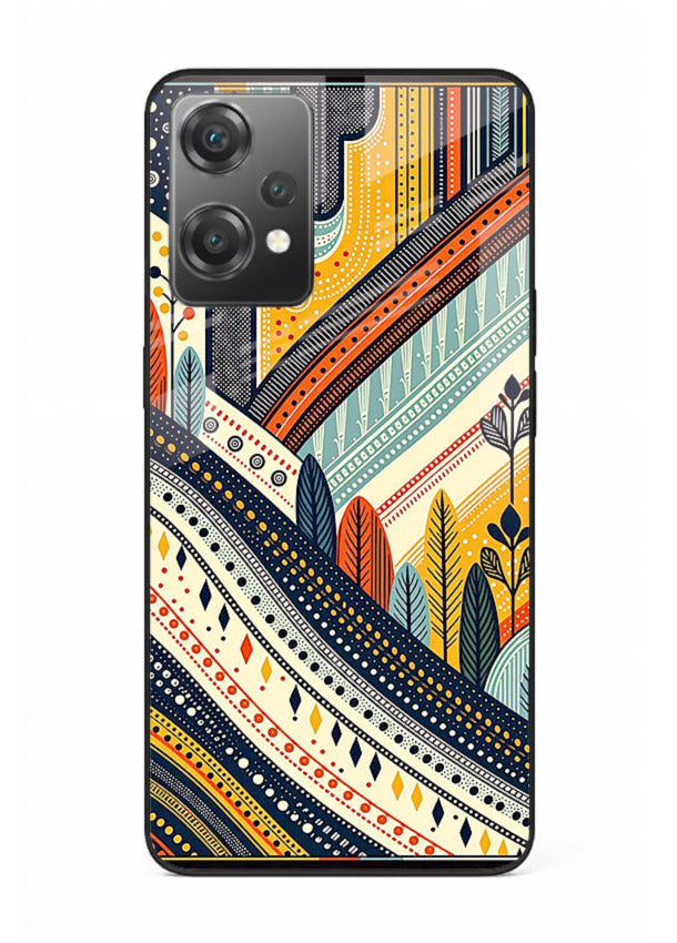 Retro Stripe Landscape geometric retro stripe pattern OnePlus Nord CE2 Lite 5G glass back cover