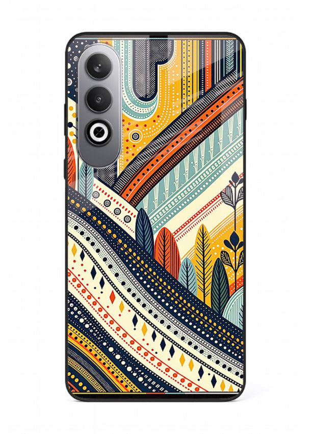 Retro Stripe Landscape geometric retro stripe pattern OnePlus Nord CE4 glass back cover