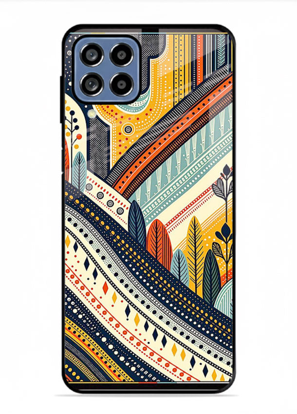 Retro Stripe Landscape geometric retro stripe pattern Samsung A22 4G glass back cover