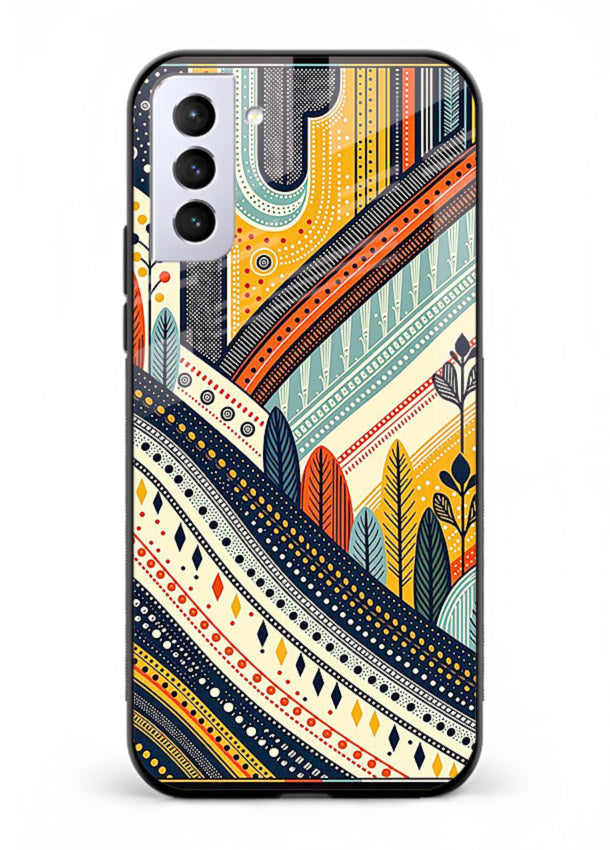Retro Stripe Landscape geometric retro stripe pattern Samsung S21 Plus glass back cover