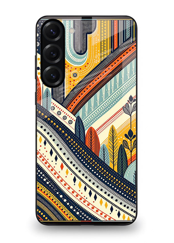 Retro Stripe Landscape geometric retro stripe pattern Samsung S23 Plus glass back cover
