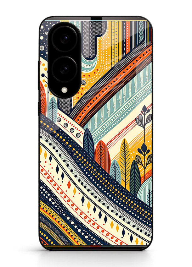Retro Stripe Landscape geometric retro stripe pattern Samsung S25 Edge glass back cover
