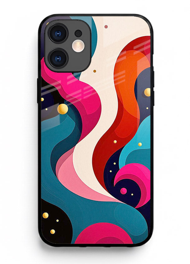Retro Wave Swirl retro swirl pattern iphone 12 mini glass back cover