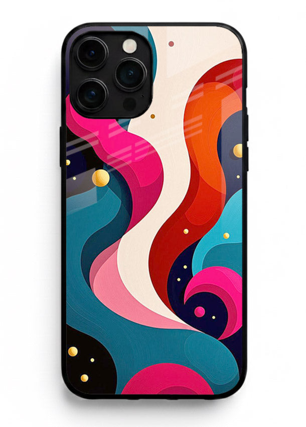 Retro Wave Swirl retro swirl pattern iphone 15 pro max glass back cover