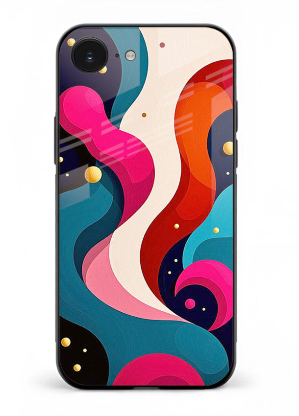 Retro Wave Swirl retro swirl pattern iphone 16e glass back cover