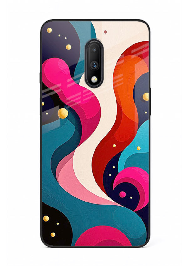 Retro Wave Swirl retro swirl pattern OnePlus 7 glass back cover