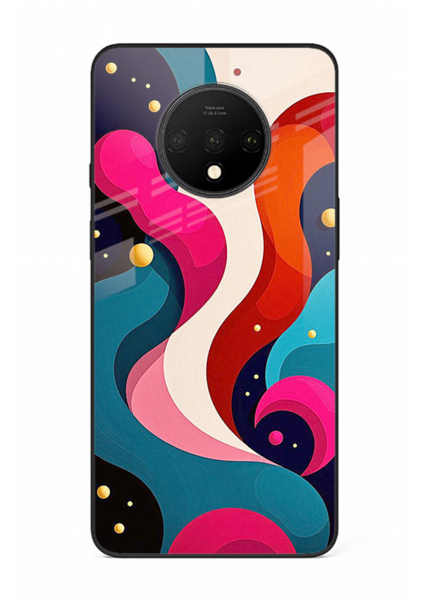 Retro Wave Swirl retro swirl pattern OnePlus 7T glass back cover