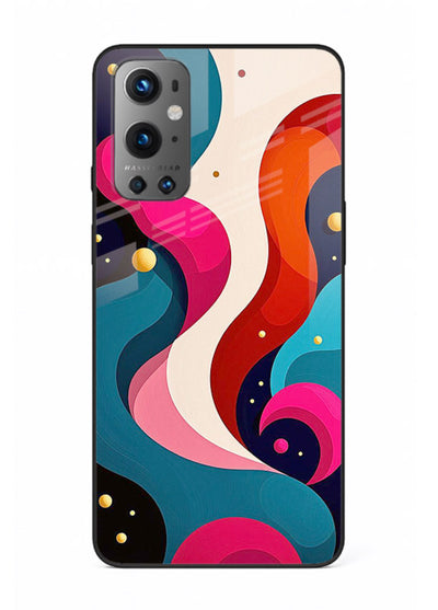 Retro Wave Swirl retro swirl pattern OnePlus 9 glass back cover