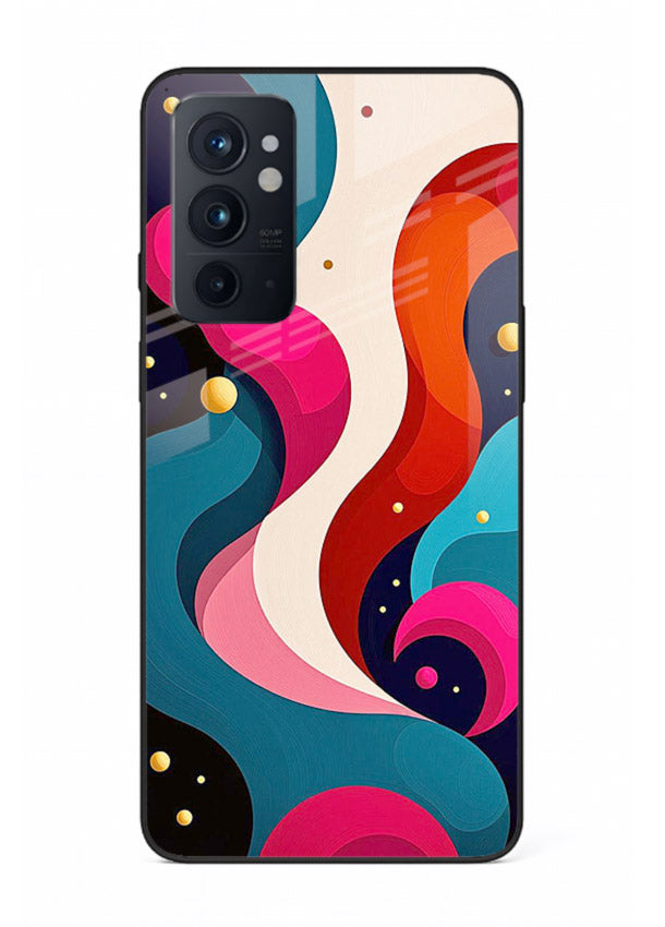 Retro Wave Swirl retro swirl pattern OnePlus 9RT glass back cover