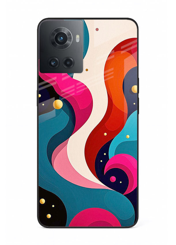 Retro Wave Swirl retro swirl pattern OnePlus 10R glass back cover