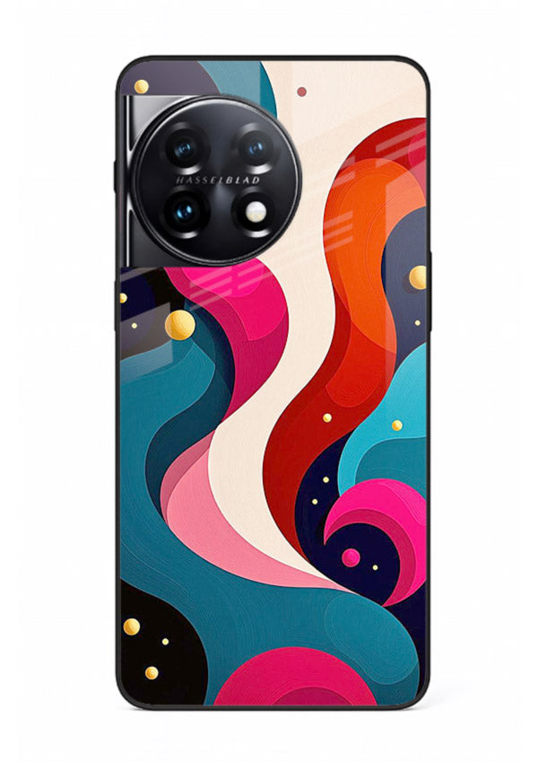 Retro Wave Swirl retro swirl pattern OnePlus 11R glass back cover
