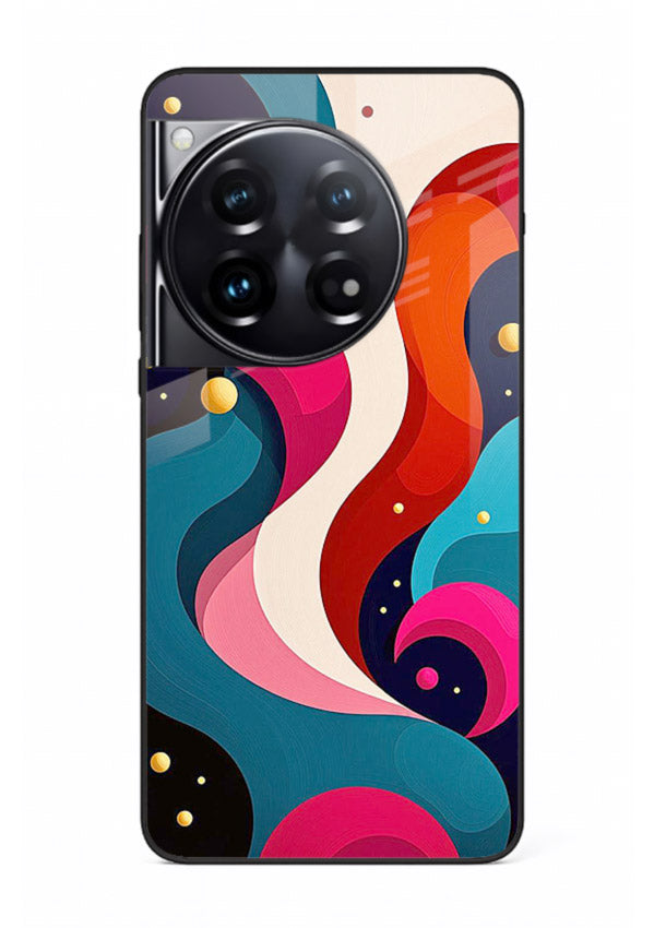 Retro Wave Swirl retro swirl pattern OnePlus 12 glass back cover