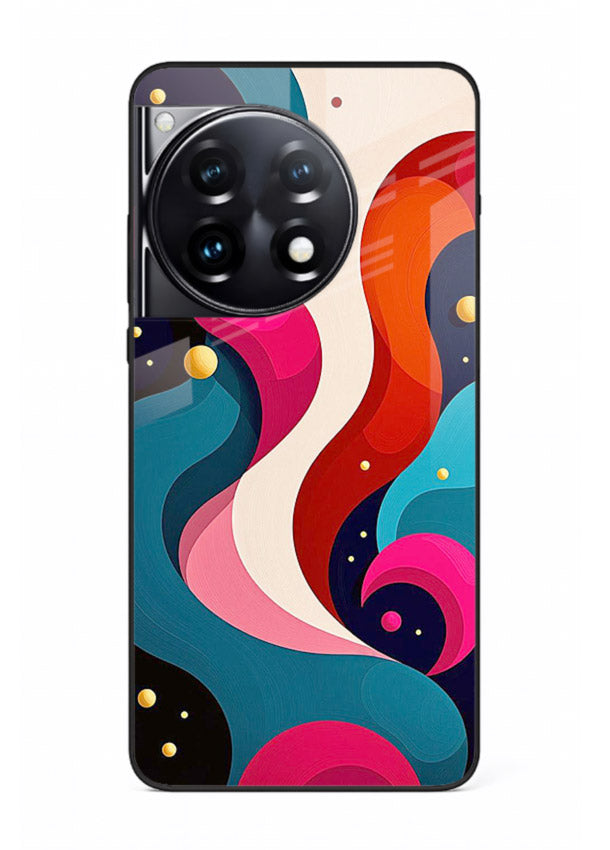 Retro Wave Swirl retro swirl pattern OnePlus 12R glass back cover