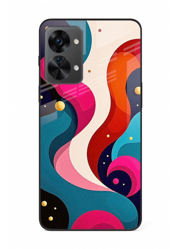 Retro Wave Swirl retro swirl pattern OnePlus Nord 2T glass back cover
