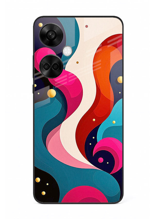 Retro Wave Swirl retro swirl pattern OnePlus Nord CE3 glass back cover