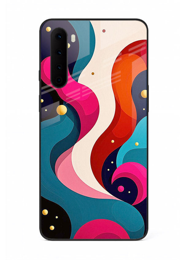 Retro Wave Swirl retro swirl pattern OnePlus Nord glass back cover