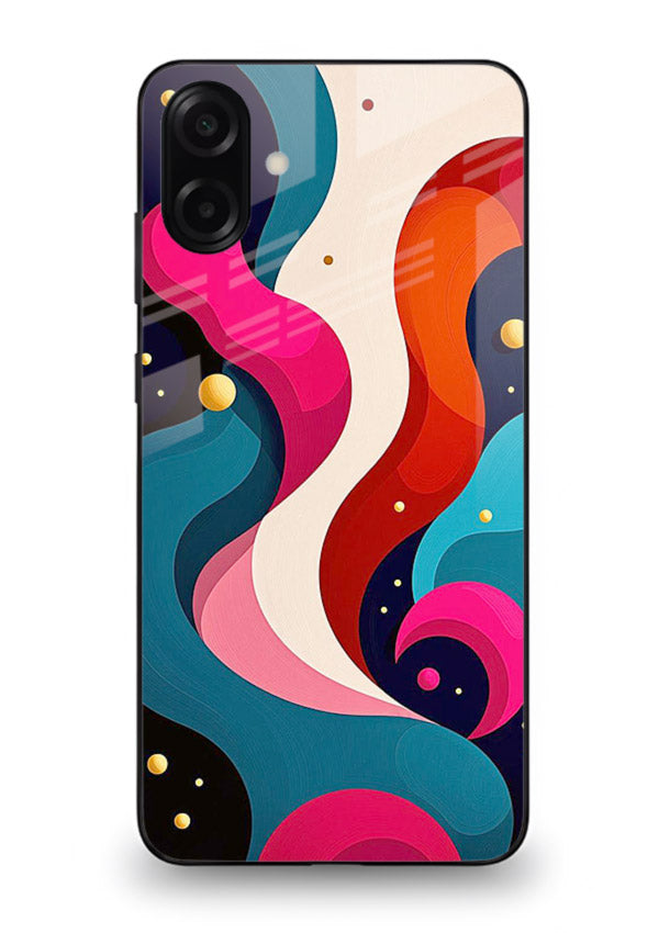 Retro Wave Swirl retro swirl pattern Samsung A07 4G glass back cover