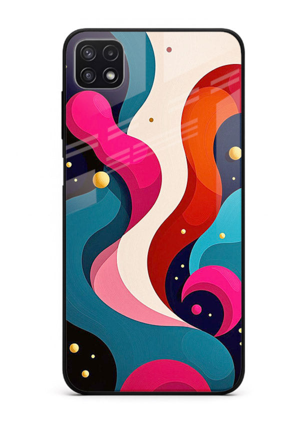 Retro Wave Swirl retro swirl pattern Samsung F42 5G glass back cover