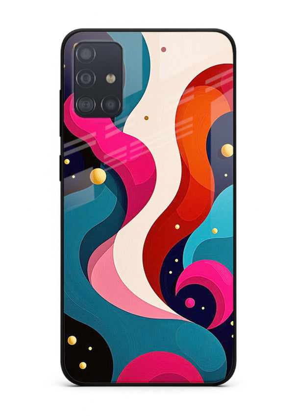 Retro Wave Swirl retro swirl pattern Samsung A51 glass back cover
