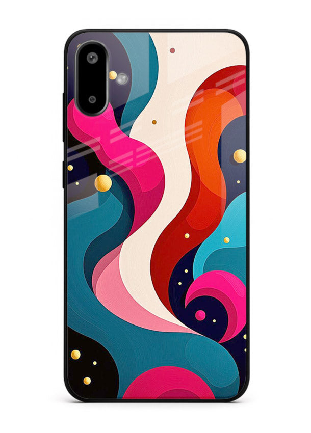Retro Wave Swirl retro swirl pattern Samsung F06 5G glass back cover
