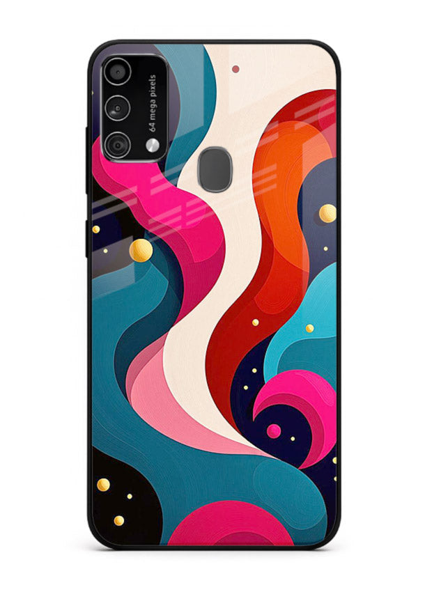 Retro Wave Swirl retro swirl pattern Samsung F41 glass back cover