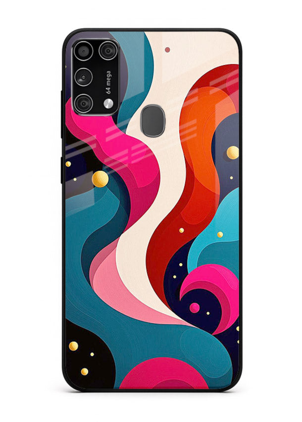 Retro Wave Swirl retro swirl pattern Samsung M31 Prime glass back cover