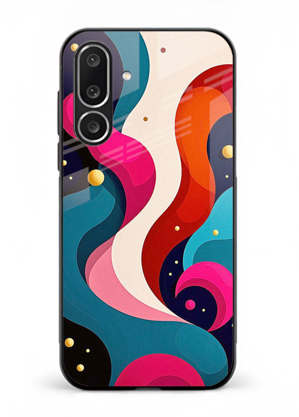 Retro Wave Swirl retro swirl pattern Samsung F56 5G glass back cover