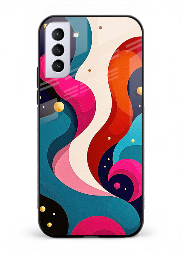 Retro Wave Swirl retro swirl pattern Samsung S21 Plus glass back cover