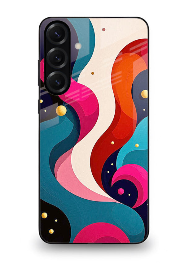 Retro Wave Swirl retro swirl pattern Samsung M35 5G glass back cover