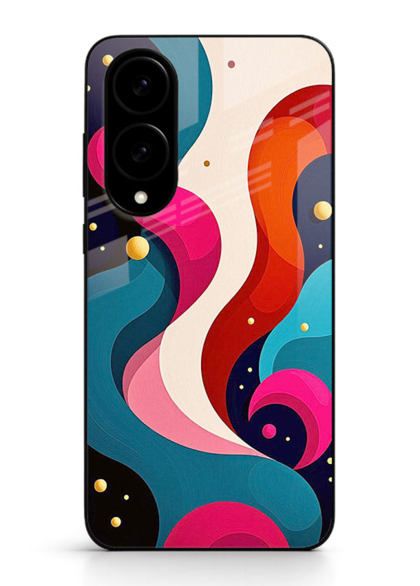 Retro Wave Swirl retro swirl pattern Samsung S25 Edge glass back cover