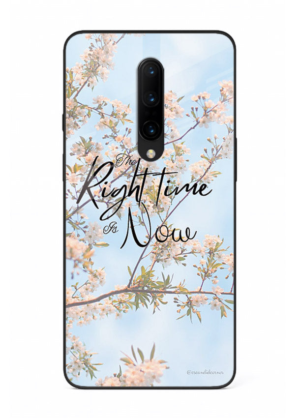 Botanical branch artwork printed on OnePlus 7 Pro glass back cover with calm tones.