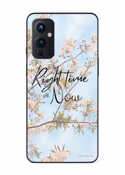 Botanical branch artwork printed on OnePlus 9 Pro glass back cover with calm tones.