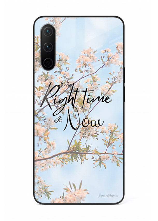 Botanical branch artwork printed on OnePlus Nord CE 5G glass back cover with calm tones.