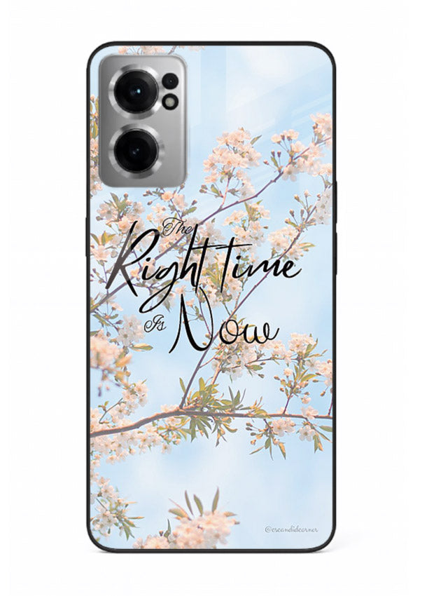 Botanical branch artwork printed on OnePlus Nord CE2 5G glass back cover with calm tones.
