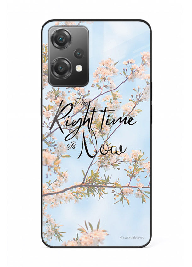 Botanical branch artwork printed on OnePlus Nord CE2 Lite 5G glass back cover with calm tones.