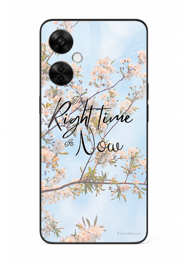 Botanical branch artwork printed on OnePlus Nord CE3 Lite glass back cover with calm tones.